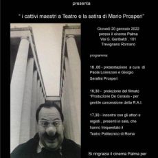 EVENTO IN RICORDO DI MARIO PROSPERI, MAESTRO DEL TEATRO CONTEMPORANEO ITALIANO 