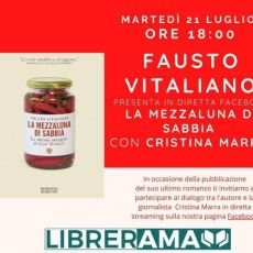 “LA MEZZALUNA DI SABBIA” DI FAUSTO VITALIANO IN DIRETTA DALLA LIBRERIA AMADDEO A REGGIO C. 